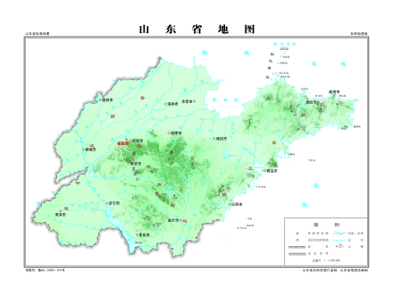 山东省日自然地理标准地图