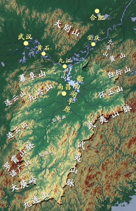 江西省的地形图